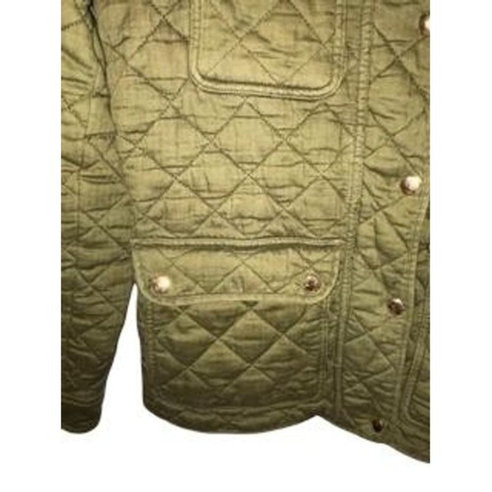 J.Crew Quilted  Field Jacket Women Size S Olive Green Moss Utility Barn Coat - Picture 8 of 13